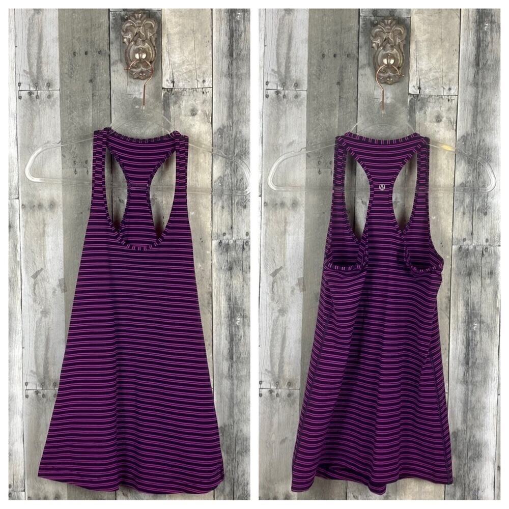 Lululemon Cool Racerback in Hyper Stripe Raspberry Glo Light / Plum Size 6 - Picture 10 of 13